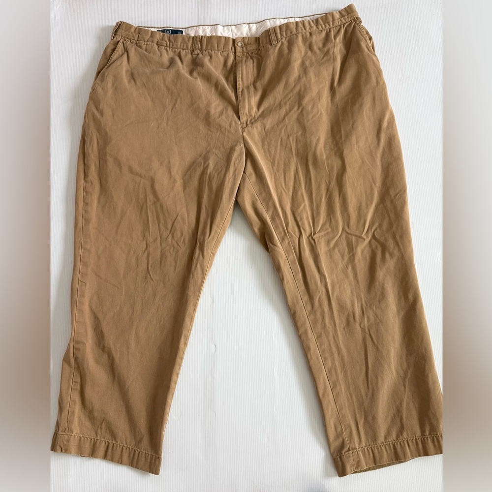 Polo Ralph Lauren Chino Pants 50B‎ 50x30 Big Beige Classic Cotton Twill Mens